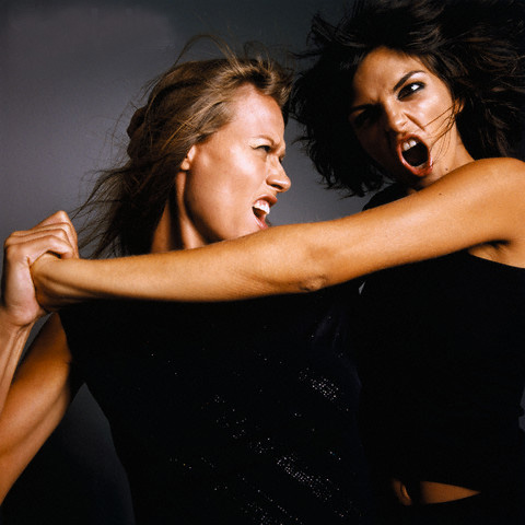 Two Young Women Fighting