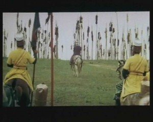 Despite his legendary cruelty, Vlad Tepes is considered by Romanians to be a hero and protector of Christendom. This is a scene from a Romanian historical movie about him, 'Vlad Tepes' (1979).