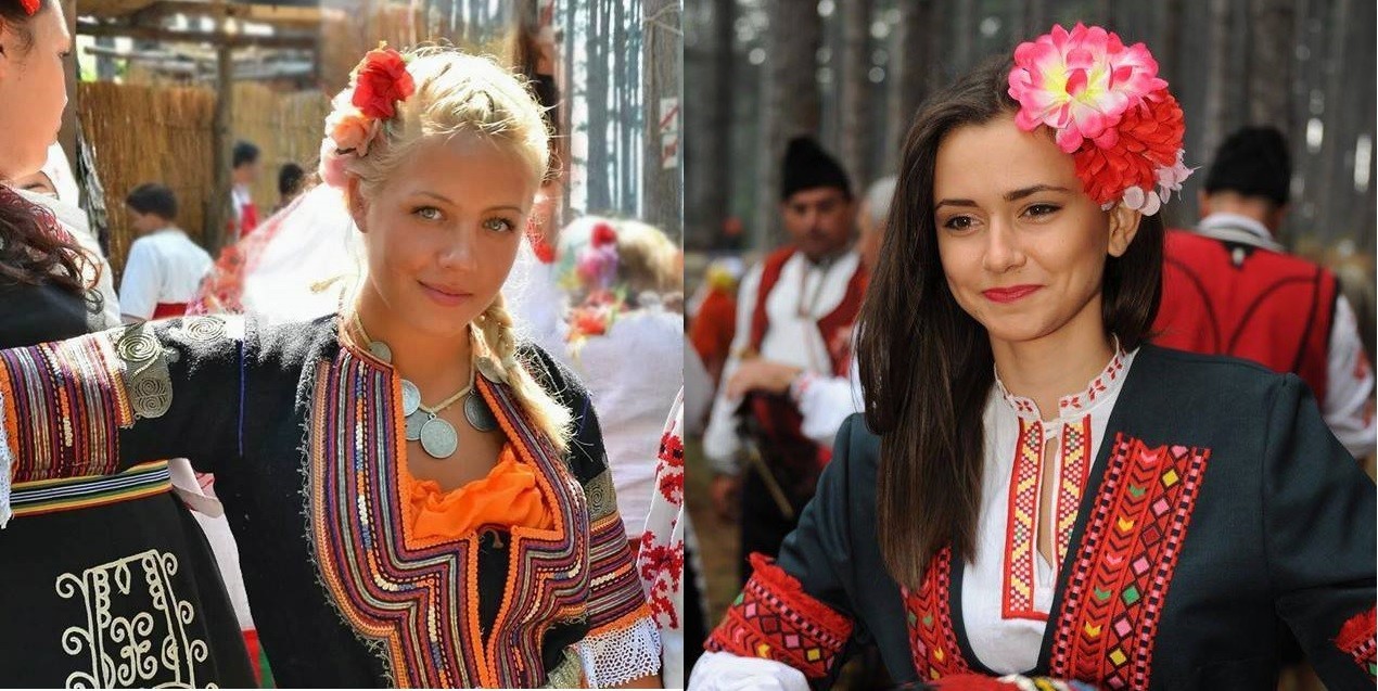 Bulgarian girls during the numerous festivals that celebrate the Bulgarian identity