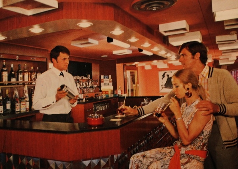 Scene on a cruise ship during the Soviet times