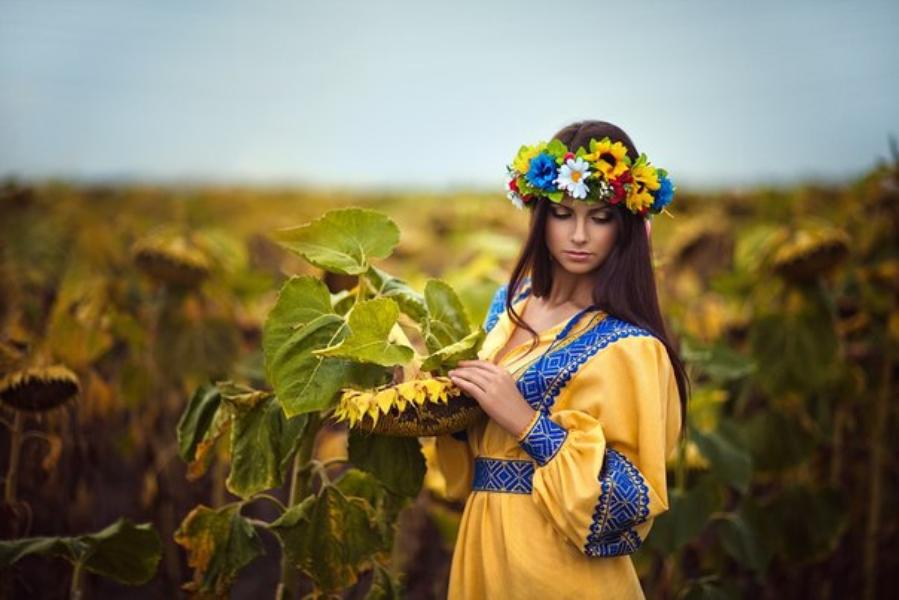 Ukrainian girl in traditional garment