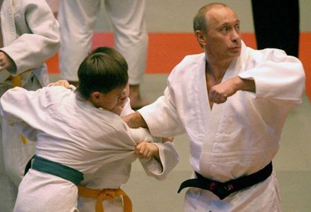 There is an instructional film called "Let's Learn Judo with Vladimir Putin". An yes, I have it.