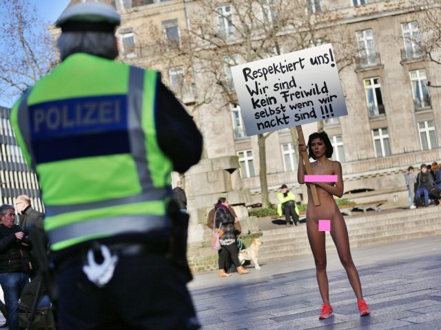 Fully Nude Woman Protests Muslim Rape Gang In Germany