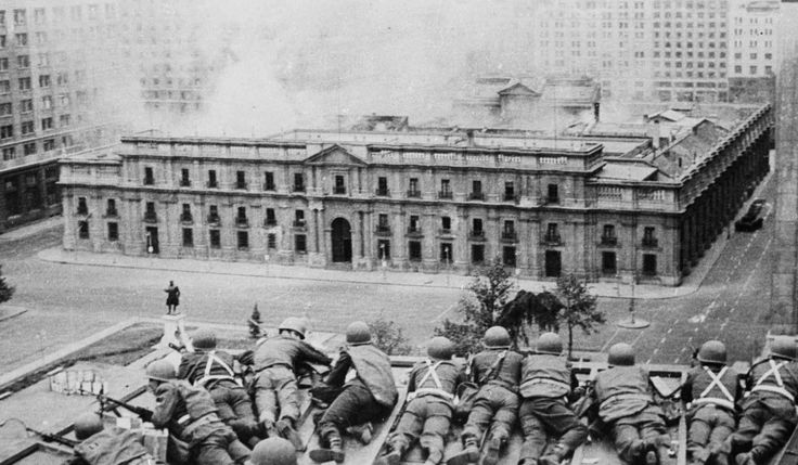 The U.S. backed overthrow of another democratically elected government in Chile; the siege of the Presidential palace by General Pinochet's forces