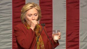 Unexplained coughing fits have plagued Hillary throughout her campaign