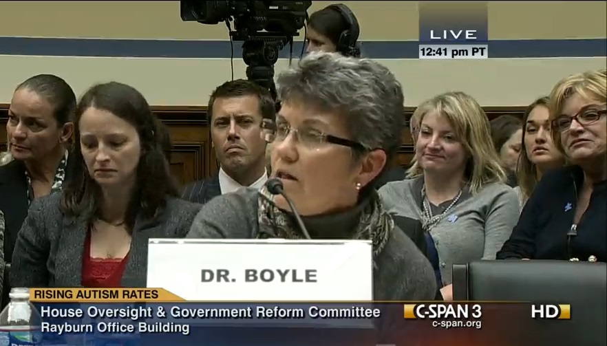 From archival footage in "Vaxxed": CDC drudge Coleen Boyle testifying to congress. 