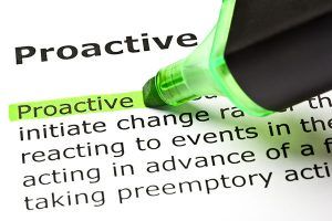 The word 'Proactive' highlighted in green with felt tip pen; Shutterstock ID 78116614