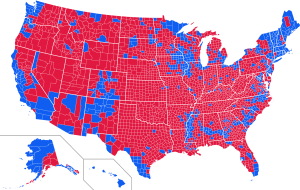 The blue "Democrat" areas are mostly the Lily White (and clueless) Northeast, major metropolitan areas, the "Black Belt" in the south and areas with large Hispanic populations