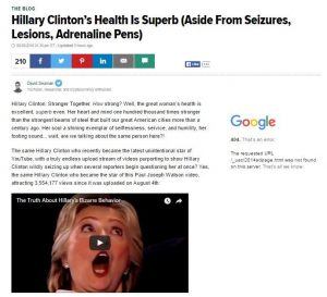 This article was scrubbed from PuffHo because it didn't conform to the narrative that Hillary is healthy as a spring chicken