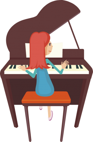 girl playing piano