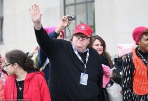 Fat slob Michael Moore, who still hasn't donated his $50 million fortune to the little people was at the event